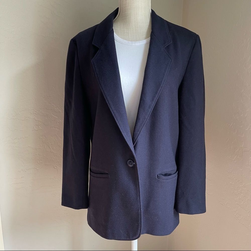 Vintage Wool Blazer Single Button Made in USA Size: 10